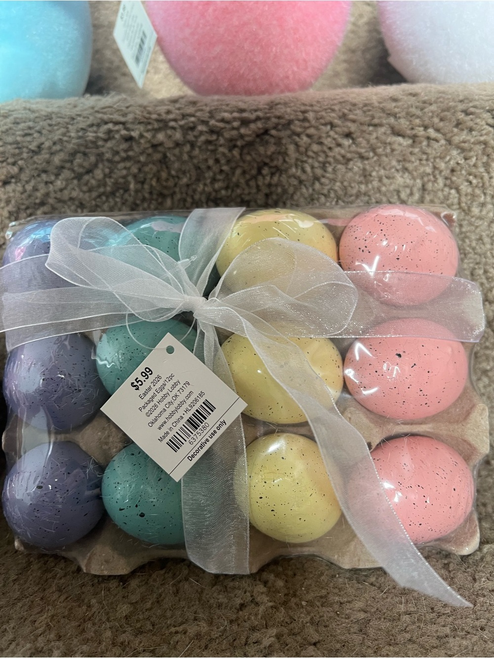 Hobby Lobby Pastel Easter Bunny & Egg Set in Pink, Blue, White, Peach - Picture 7 of 7